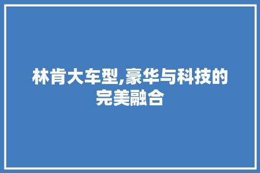 林肯大车型,豪华与科技的完美融合