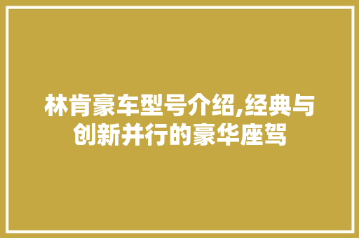 林肯豪车型号介绍,经典与创新并行的豪华座驾