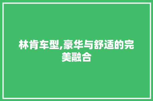 林肯车型,豪华与舒适的完美融合