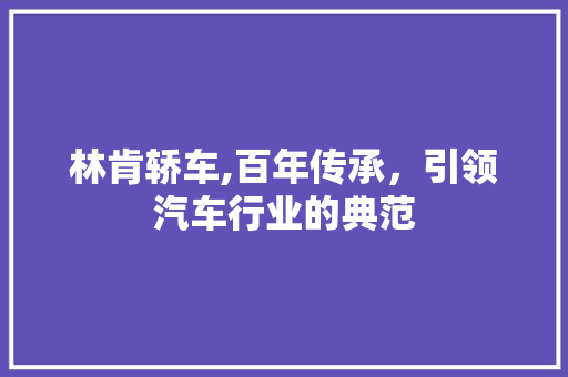 林肯轿车,百年传承，引领汽车行业的典范