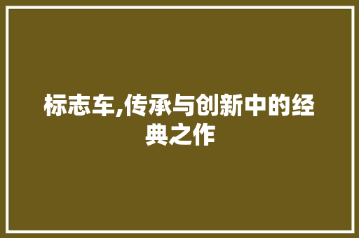 标志车,传承与创新中的经典之作