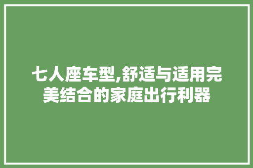 七人座车型,舒适与适用完美结合的家庭出行利器