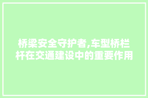 桥梁安全守护者,车型桥栏杆在交通建设中的重要作用 变速箱配件