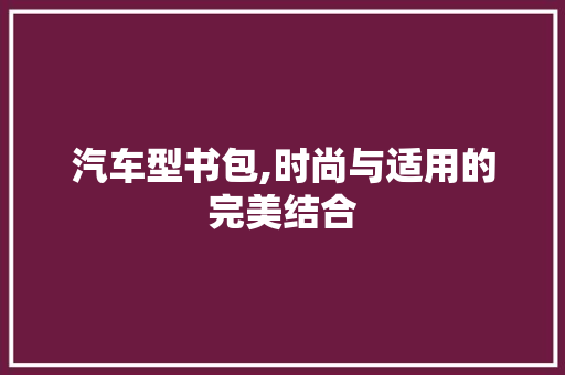 汽车型书包,时尚与适用的完美结合 底盘配件