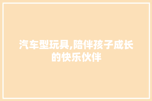 汽车型玩具,陪伴孩子成长的快乐伙伴