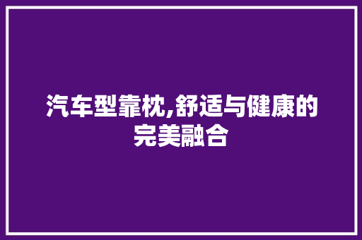 汽车型靠枕,舒适与健康的完美融合