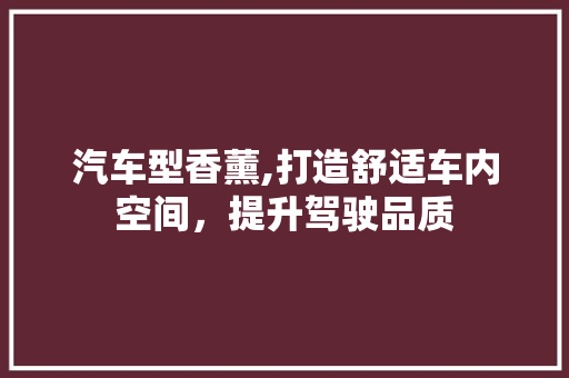 汽车型香薰,打造舒适车内空间，提升驾驶品质