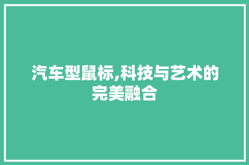 汽车型鼠标,科技与艺术的完美融合