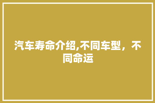 汽车寿命介绍,不同车型，不同命运 车身配件