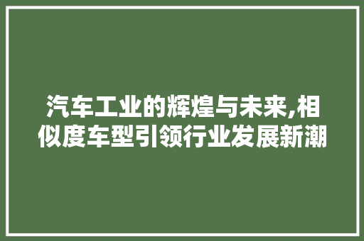 汽车工业的辉煌与未来,相似度车型引领行业发展新潮流