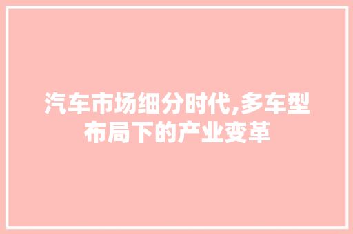 汽车市场细分时代,多车型布局下的产业变革