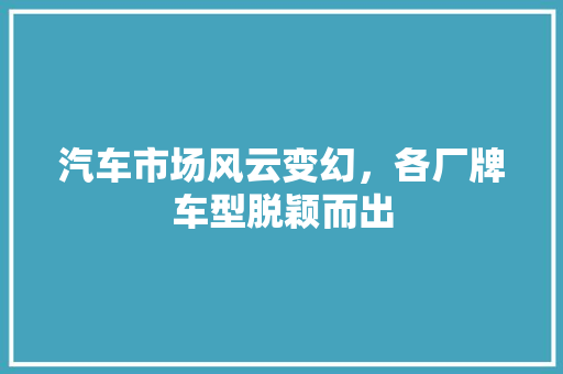 汽车市场风云变幻，各厂牌车型脱颖而出