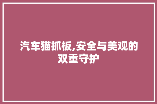 汽车猫抓板,安全与美观的双重守护