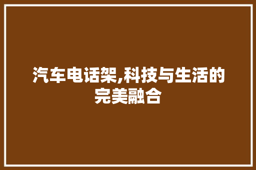 汽车电话架,科技与生活的完美融合