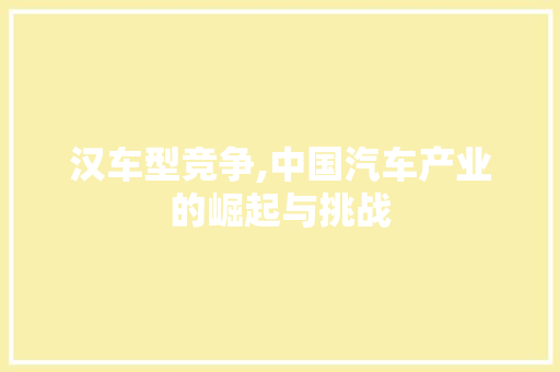 汉车型竞争,中国汽车产业的崛起与挑战