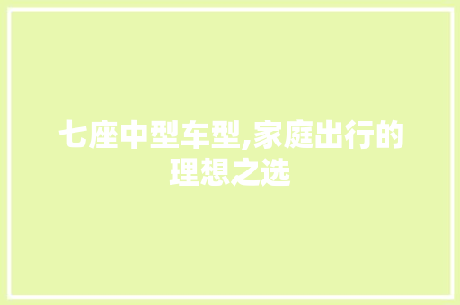 七座中型车型,家庭出行的理想之选