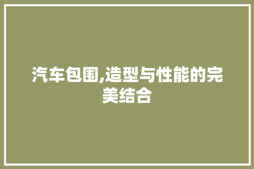 汽车包围,造型与性能的完美结合