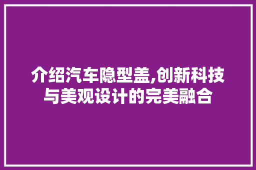 介绍汽车隐型盖,创新科技与美观设计的完美融合