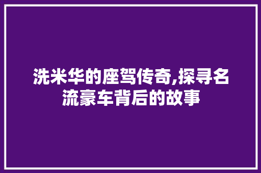 洗米华的座驾传奇,探寻名流豪车背后的故事