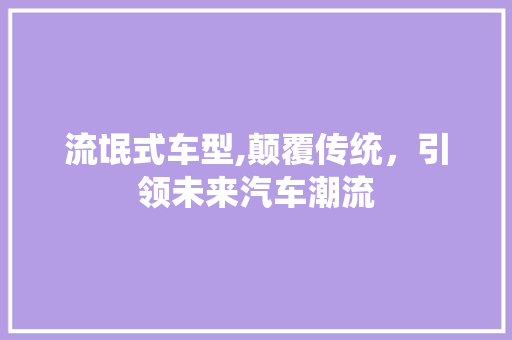 流氓式车型,颠覆传统，引领未来汽车潮流 车灯配件
