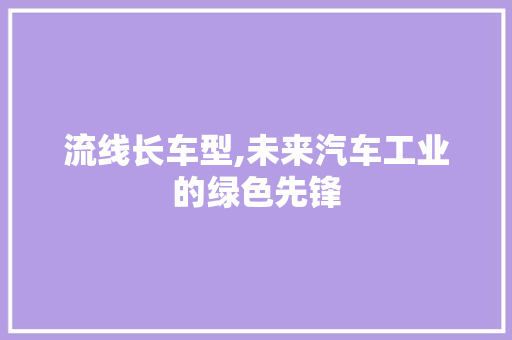 流线长车型,未来汽车工业的绿色先锋 车身配件