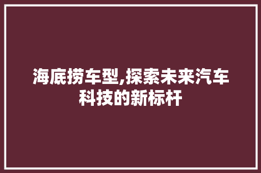 海底捞车型,探索未来汽车科技的新标杆 发动机配件