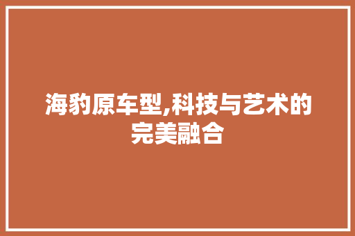 海豹原车型,科技与艺术的完美融合