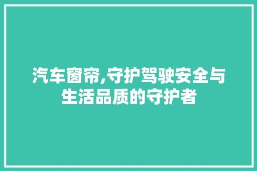 汽车窗帘,守护驾驶安全与生活品质的守护者