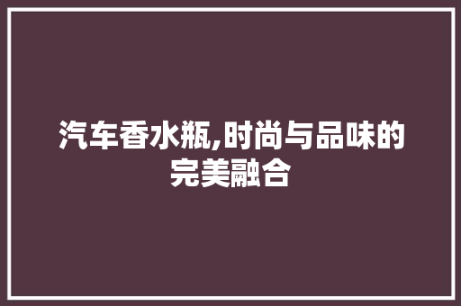 汽车香水瓶,时尚与品味的完美融合