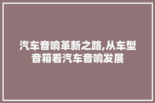 汽车音响革新之路,从车型音箱看汽车音响发展