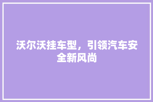 沃尔沃挂车型，引领汽车安全新风尚
