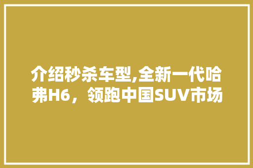 介绍秒杀车型,全新一代哈弗H6，领跑中国SUV市场