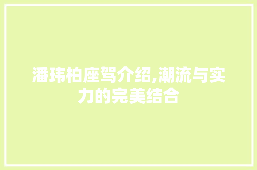 潘玮柏座驾介绍,潮流与实力的完美结合 车身配件