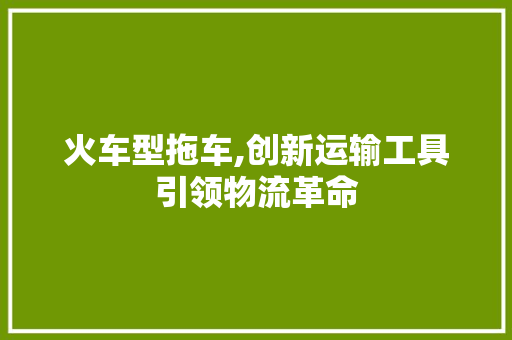 火车型拖车,创新运输工具引领物流革命