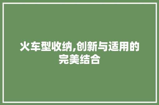 火车型收纳,创新与适用的完美结合