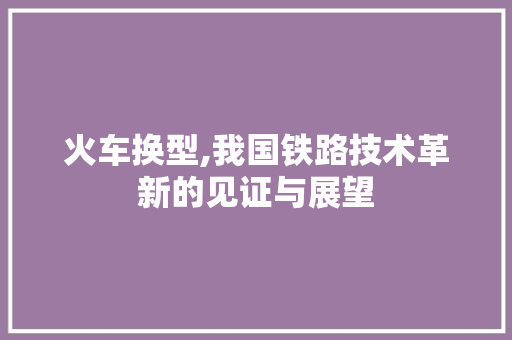 火车换型,我国铁路技术革新的见证与展望