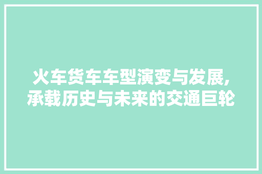 火车货车车型演变与发展,承载历史与未来的交通巨轮