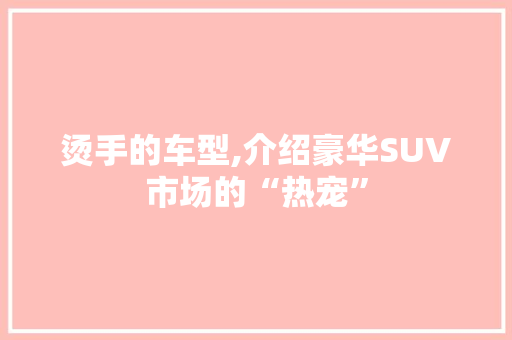 烫手的车型,介绍豪华SUV市场的“热宠” 汽车配件