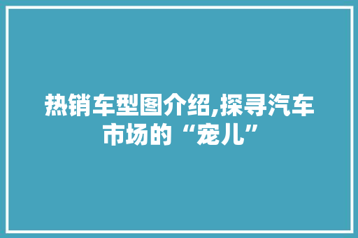 热销车型图介绍,探寻汽车市场的“宠儿”