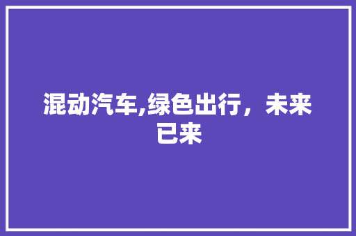 混动汽车,绿色出行，未来已来
