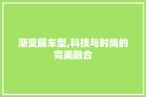 渐变膜车型,科技与时尚的完美融合