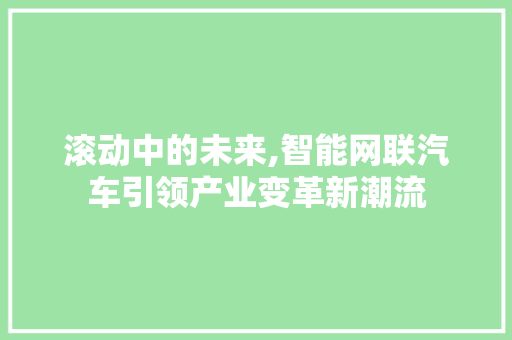 滚动中的未来,智能网联汽车引领产业变革新潮流