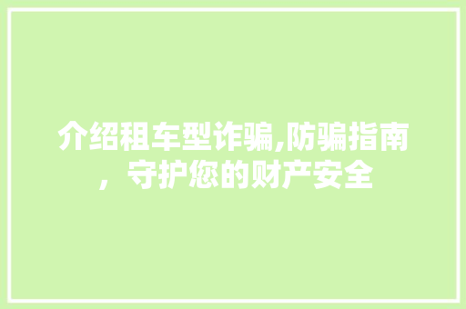 介绍租车型诈骗,防骗指南，守护您的财产安全