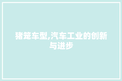 猪笼车型,汽车工业的创新与进步