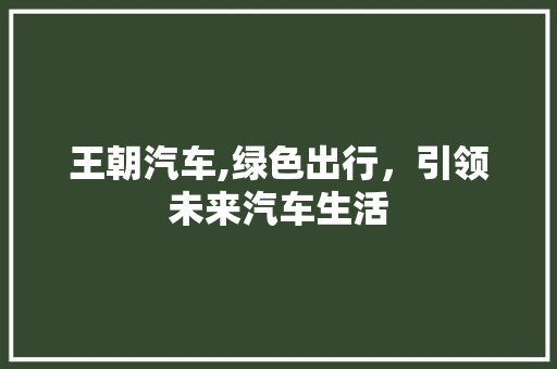 王朝汽车,绿色出行，引领未来汽车生活