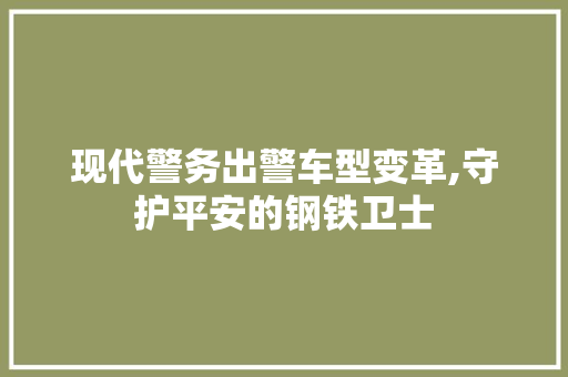 现代警务出警车型变革,守护平安的钢铁卫士
