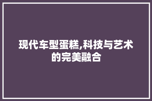 现代车型蛋糕,科技与艺术的完美融合