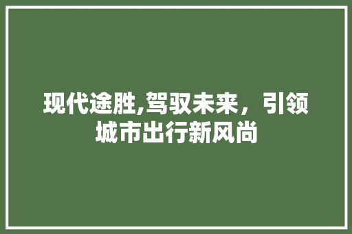 现代途胜,驾驭未来，引领城市出行新风尚