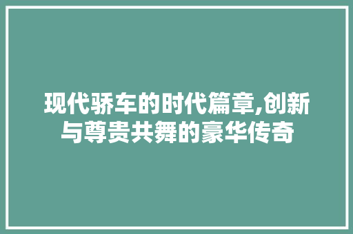 现代骄车的时代篇章,创新与尊贵共舞的豪华传奇