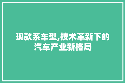 现款系车型,技术革新下的汽车产业新格局
